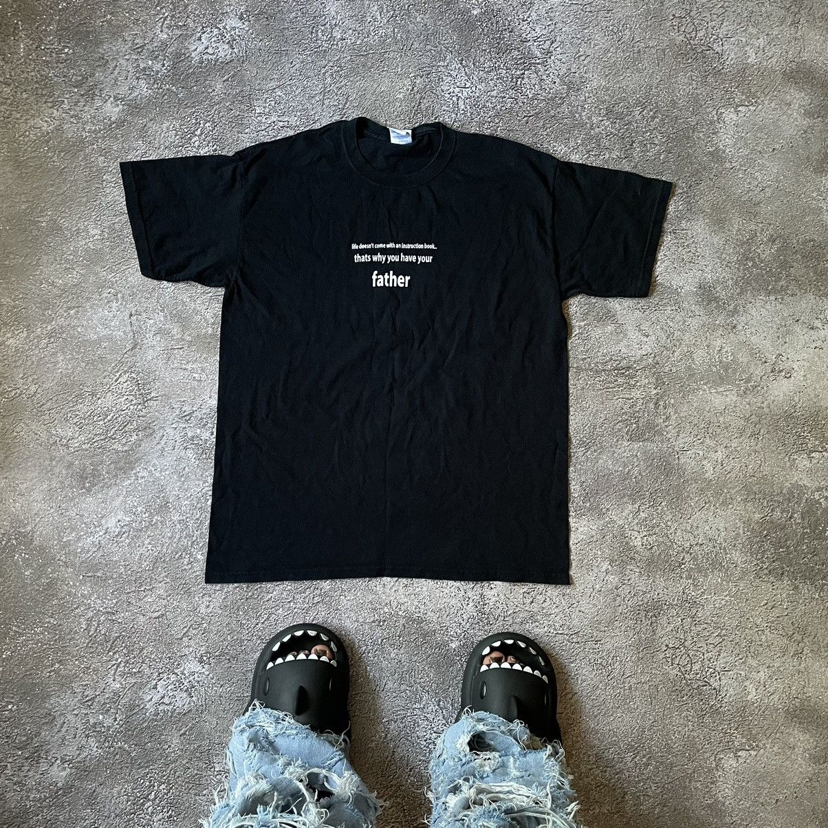 Vintage Vintage Y2K Graphic Tee Slogan Print Streetwear Black Slim L Size US L / EU 52-54 / 3 - 1 Thumbnail
