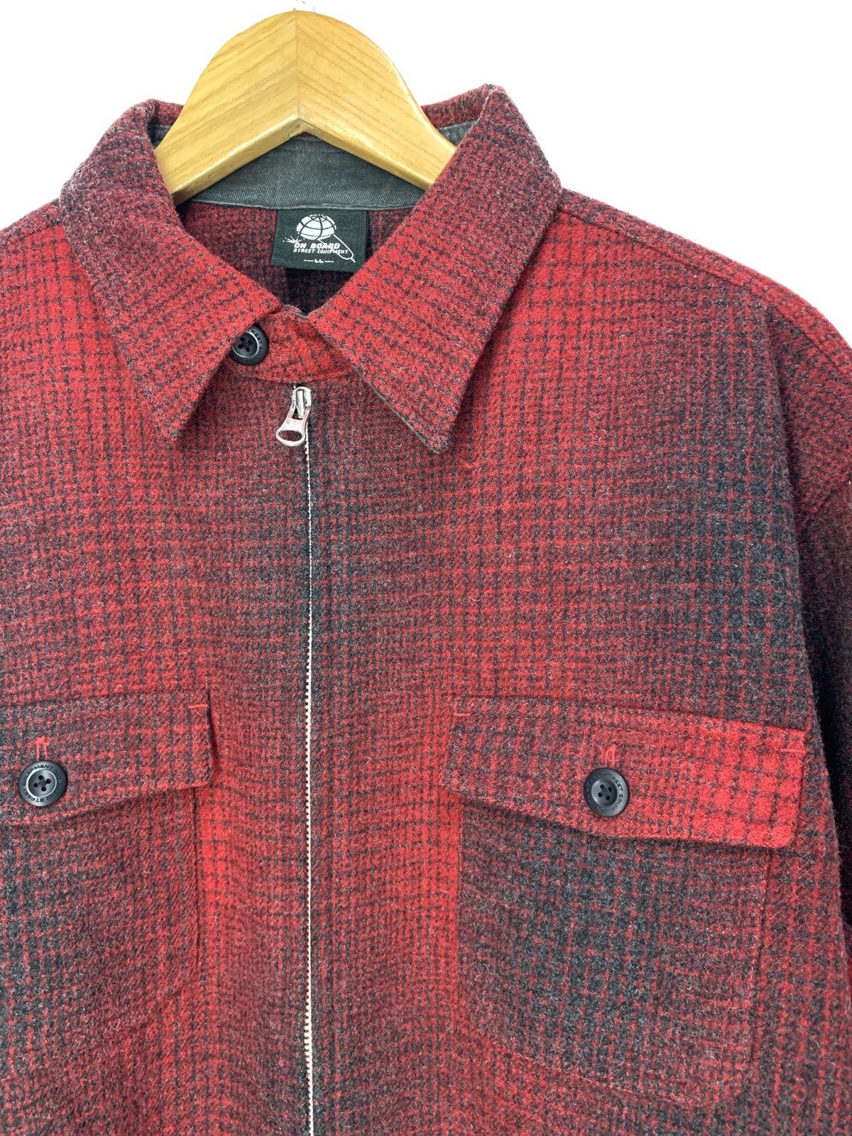 Flannel 🇯🇵 Japanese Brand Shadow Plaid Flannel Zipper Shirt Size US L / EU 52-54 / 3 - 3 Thumbnail
