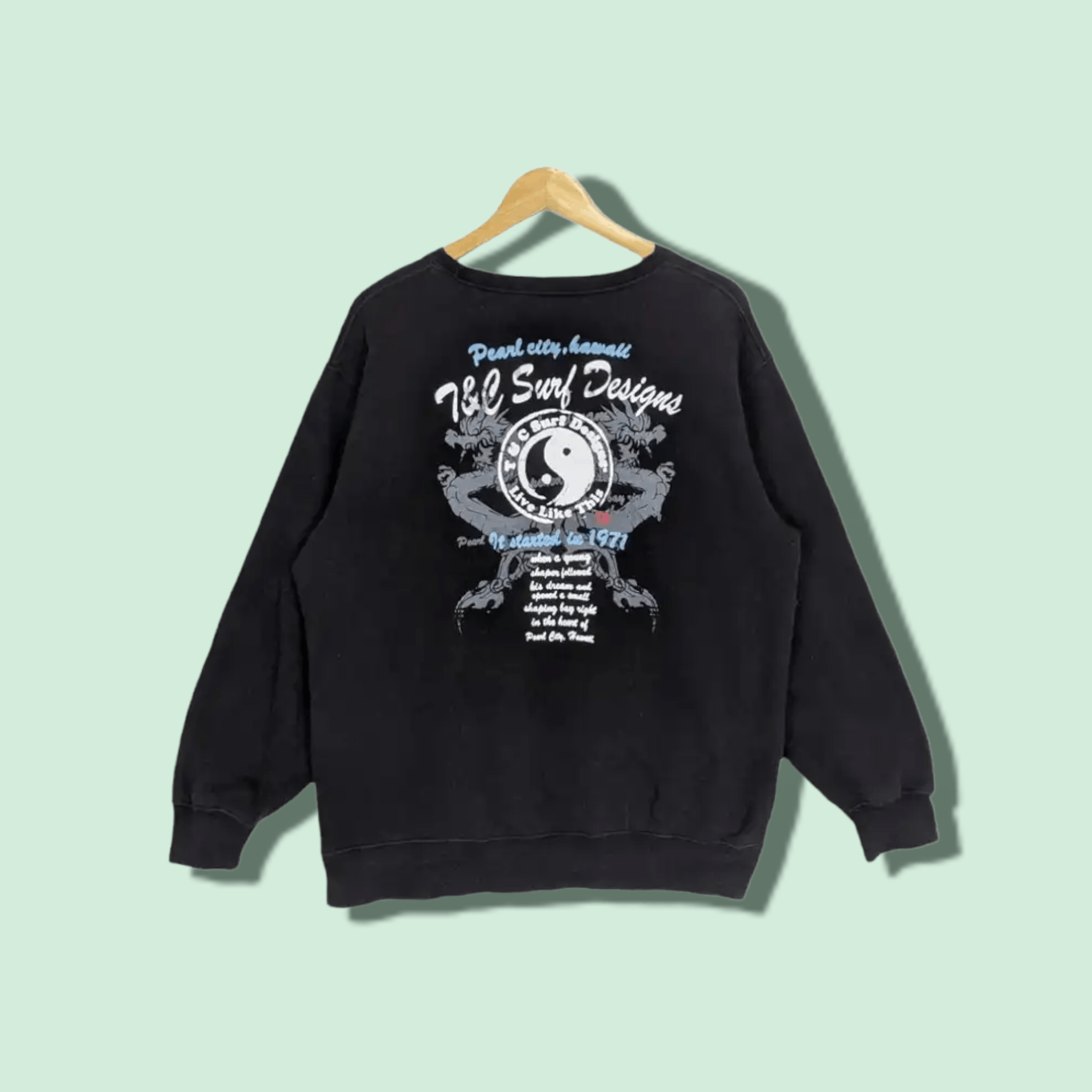 Japanese Brand T&C Surf Designs Hawaii Dragon Jumper Sweatshirt Size US L / EU 52-54 / 3 - 1 Thumbnail