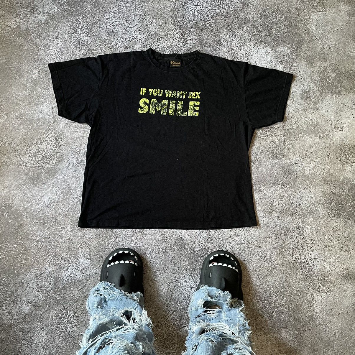 Vintage Vintage Y2K Graphic Tee Sun Faded Slogan Streetwear Baggy M Size US M / EU 48-50 / 2 - 1 Thumbnail