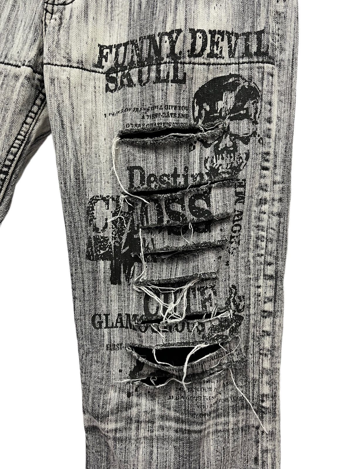 Japanese Brand 💀SICK SKULL💀 Retro Punk Rock Ripped Japanese Brand Denim Size US 32 / EU 48 - 8 Thumbnail