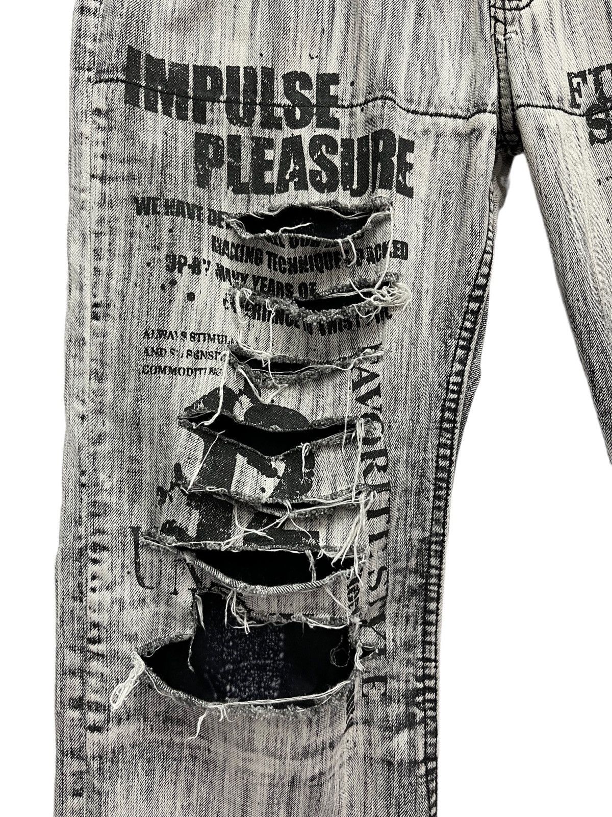 Japanese Brand 💀SICK SKULL💀 Retro Punk Rock Ripped Japanese Brand Denim Size US 32 / EU 48 - 7 Thumbnail