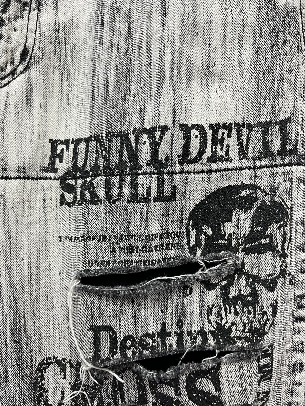 Japanese Brand 💀SICK SKULL💀 Retro Punk Rock Ripped Japanese Brand Denim Size US 32 / EU 48 - 5 Thumbnail