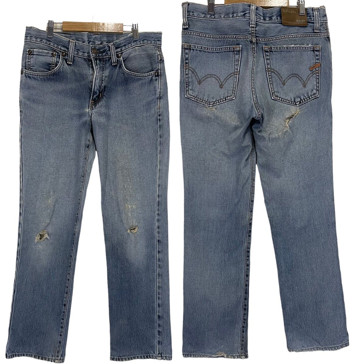 Edwin Edwin Zylon Distressed Jeans Edwin Zylon Flare Jeans 31x30 Size US 31 - 1 Thumbnail