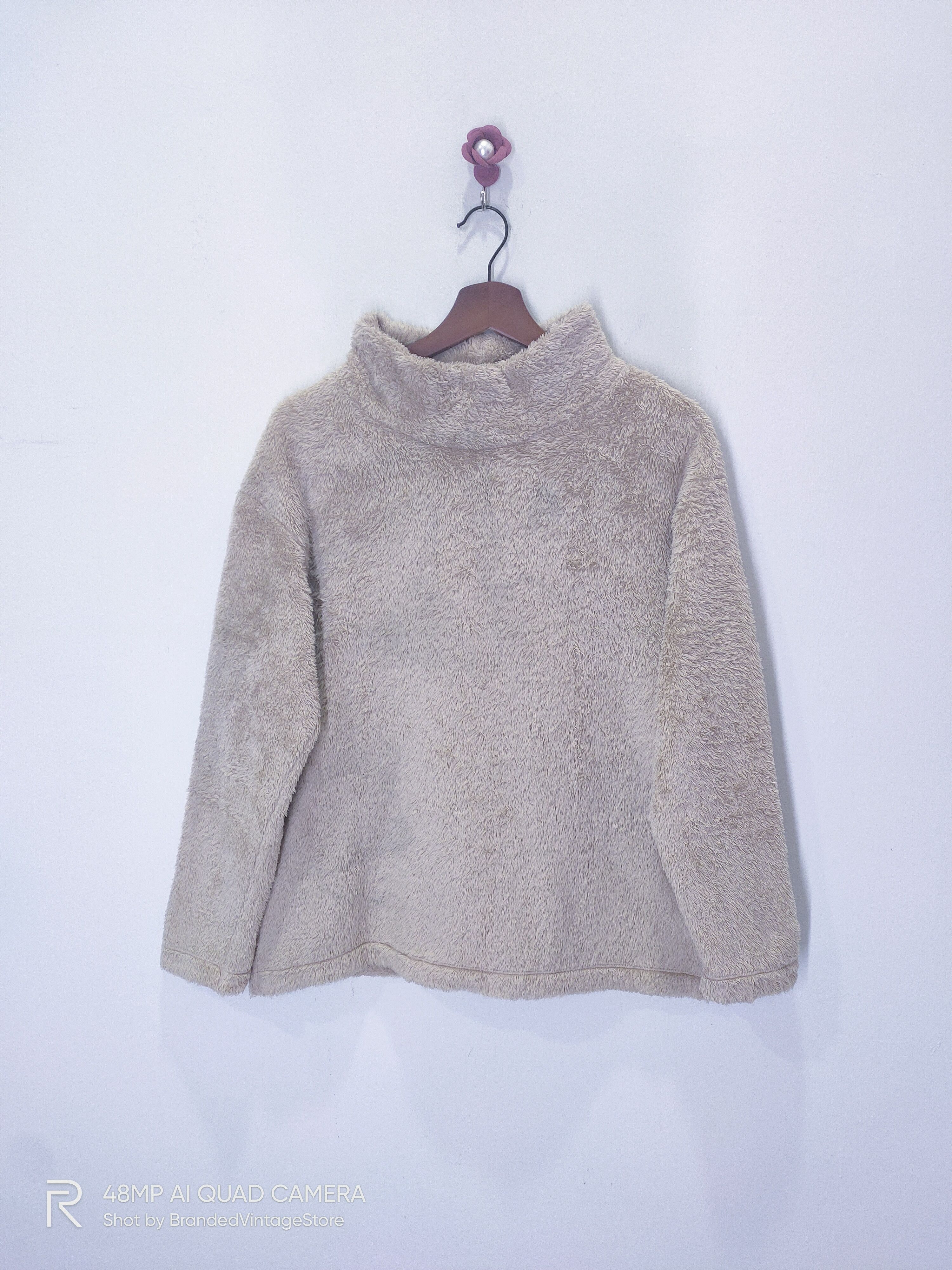 Japanese Brand × Uniqlo UNIQLO Sherpa Fleece Fur Beige Soft Sweatshirt Light Jacket Size M / US 6-8 / IT 42-44 - 2 Thumbnail