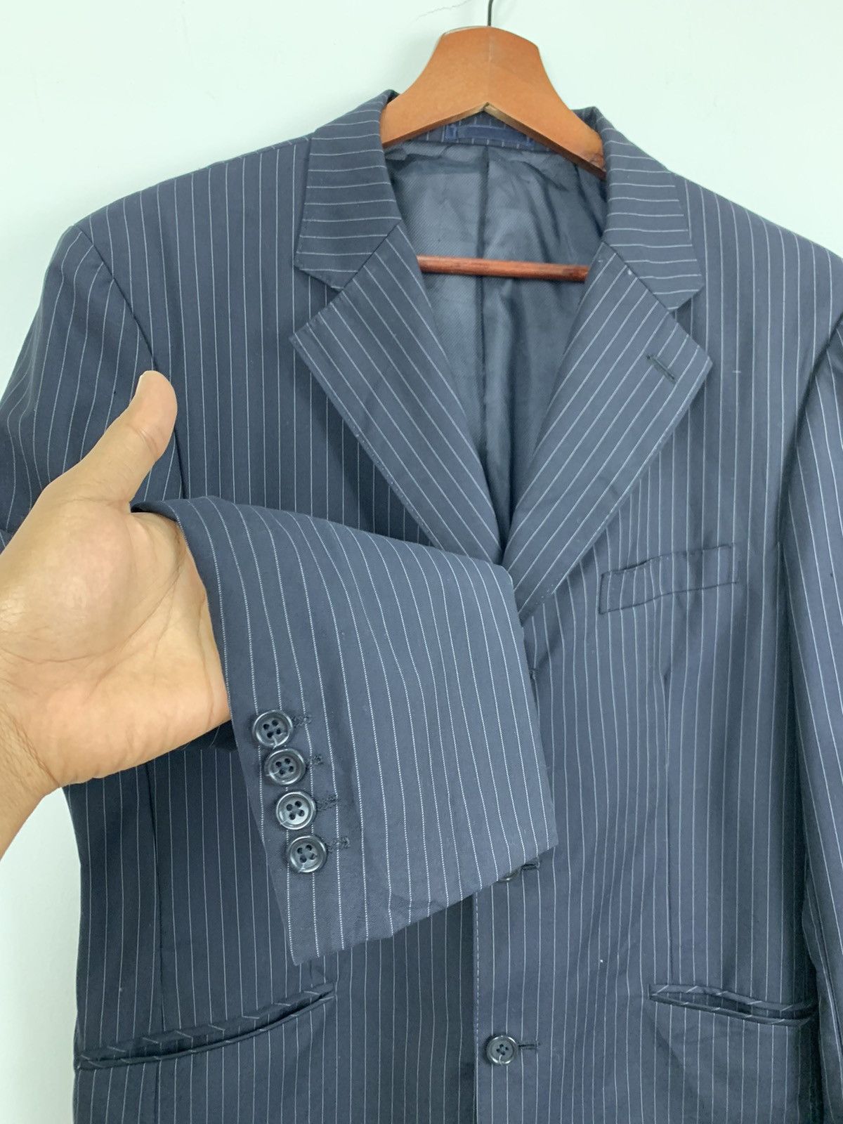 Michiko Koshino London MICHIKOKOSHINO LONDON Rich Stripe Tuxedo Casual Suit Blazer Size 44R - 5 Thumbnail