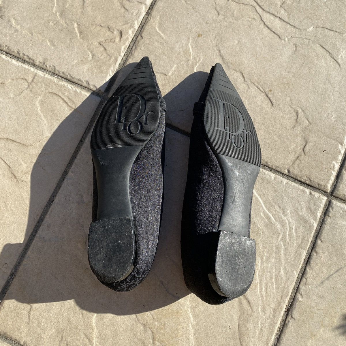 Dior × Vintage Dior Black Trotter Buckles Pointed Toe Ballet Flats Size US 7 / IT 37 - 5 Thumbnail