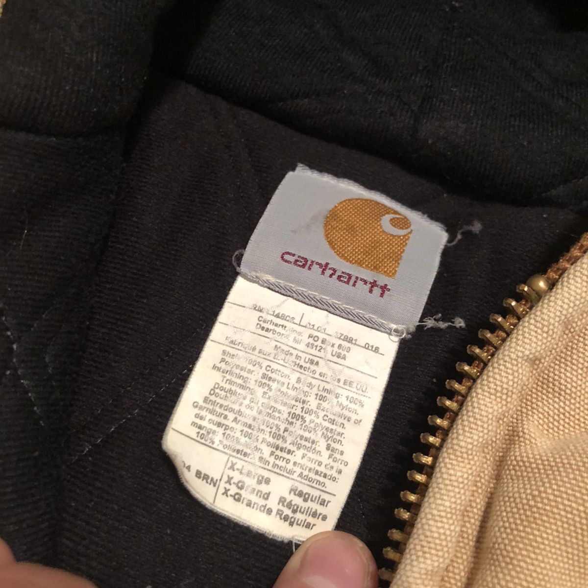 Carhartt × Carhartt Wip × Vintage Vintage Tan Hooded Carhartt Work Coat Size US XL / EU 56 / 4 - 2 Thumbnail