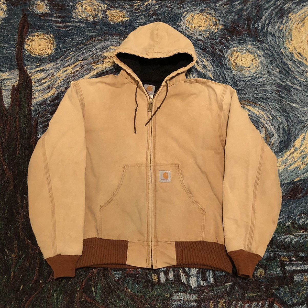 Carhartt × Carhartt Wip × Vintage Vintage Tan Hooded Carhartt Work Coat Size US XL / EU 56 / 4 - 1 Thumbnail