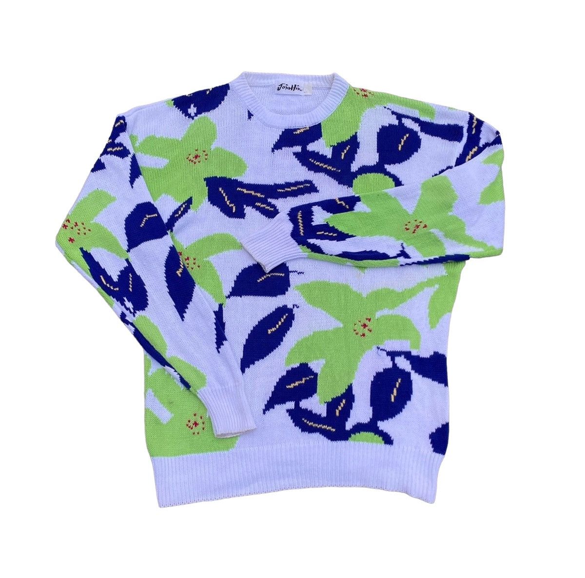 Japanese Brand 1990s Reversible Floral Knitwear Size US L / EU 52-54 / 3 - 2 Thumbnail