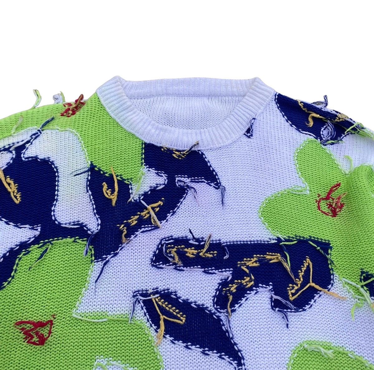 Japanese Brand 1990s Reversible Floral Knitwear Size US L / EU 52-54 / 3 - 3 Thumbnail