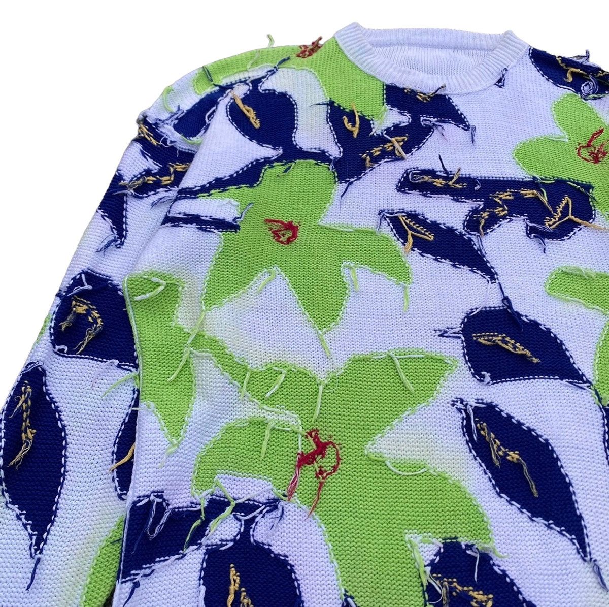 Japanese Brand 1990s Reversible Floral Knitwear Size US L / EU 52-54 / 3 - 4 Thumbnail