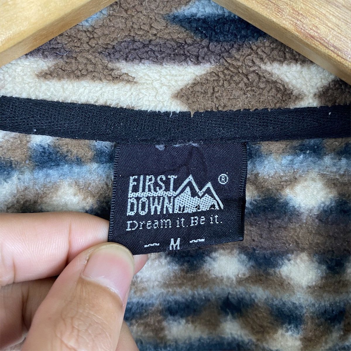 Native × Vintage Vintage FIRST DOWN Outdoor Navajo Design Fleece Sweater Size US S / EU 44-46 / 1 - 4 Thumbnail