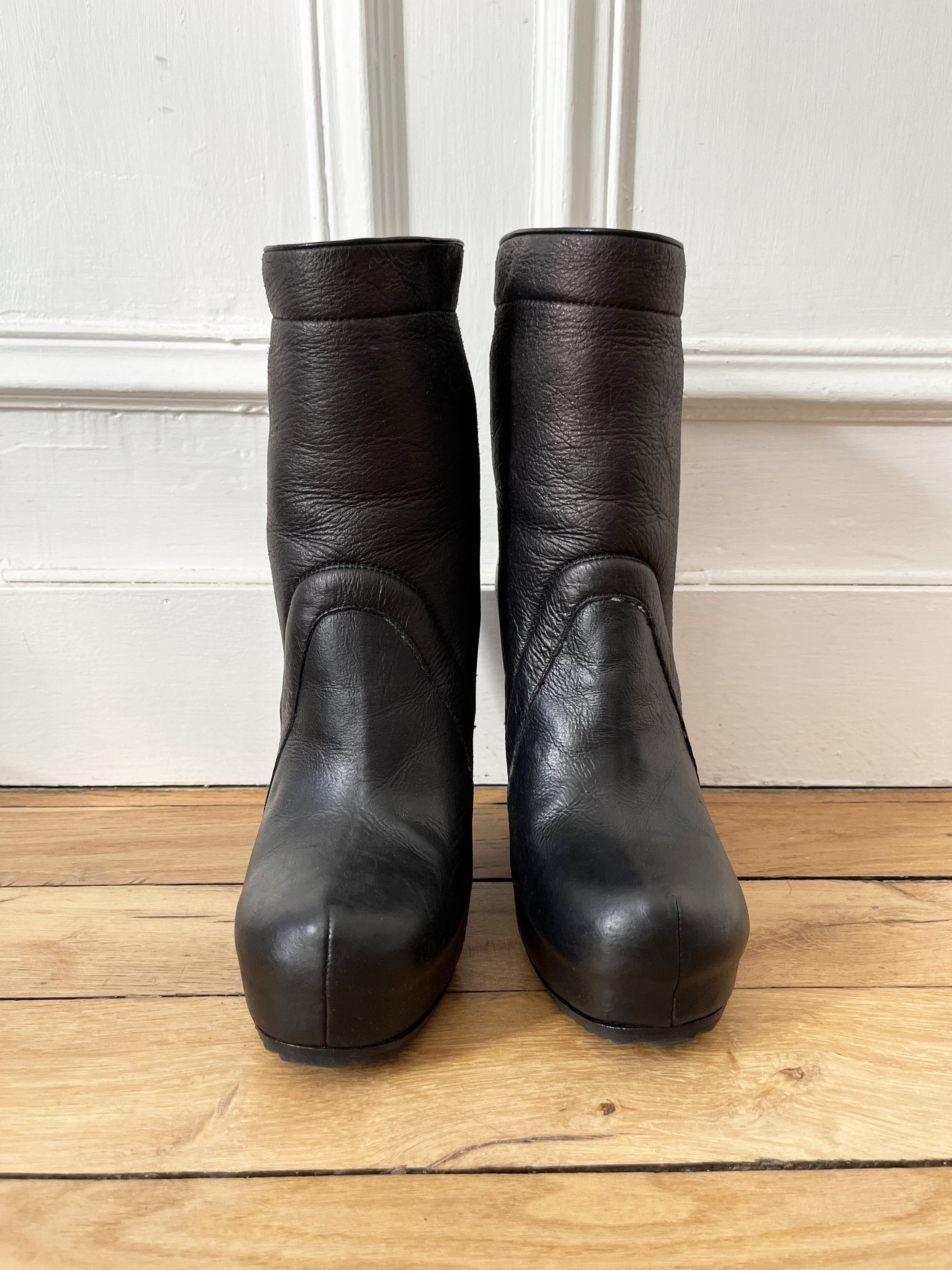 Rick Owens Rick Owens FW10 shearling wedge boot Size US 7 / IT 37 - 3 Thumbnail