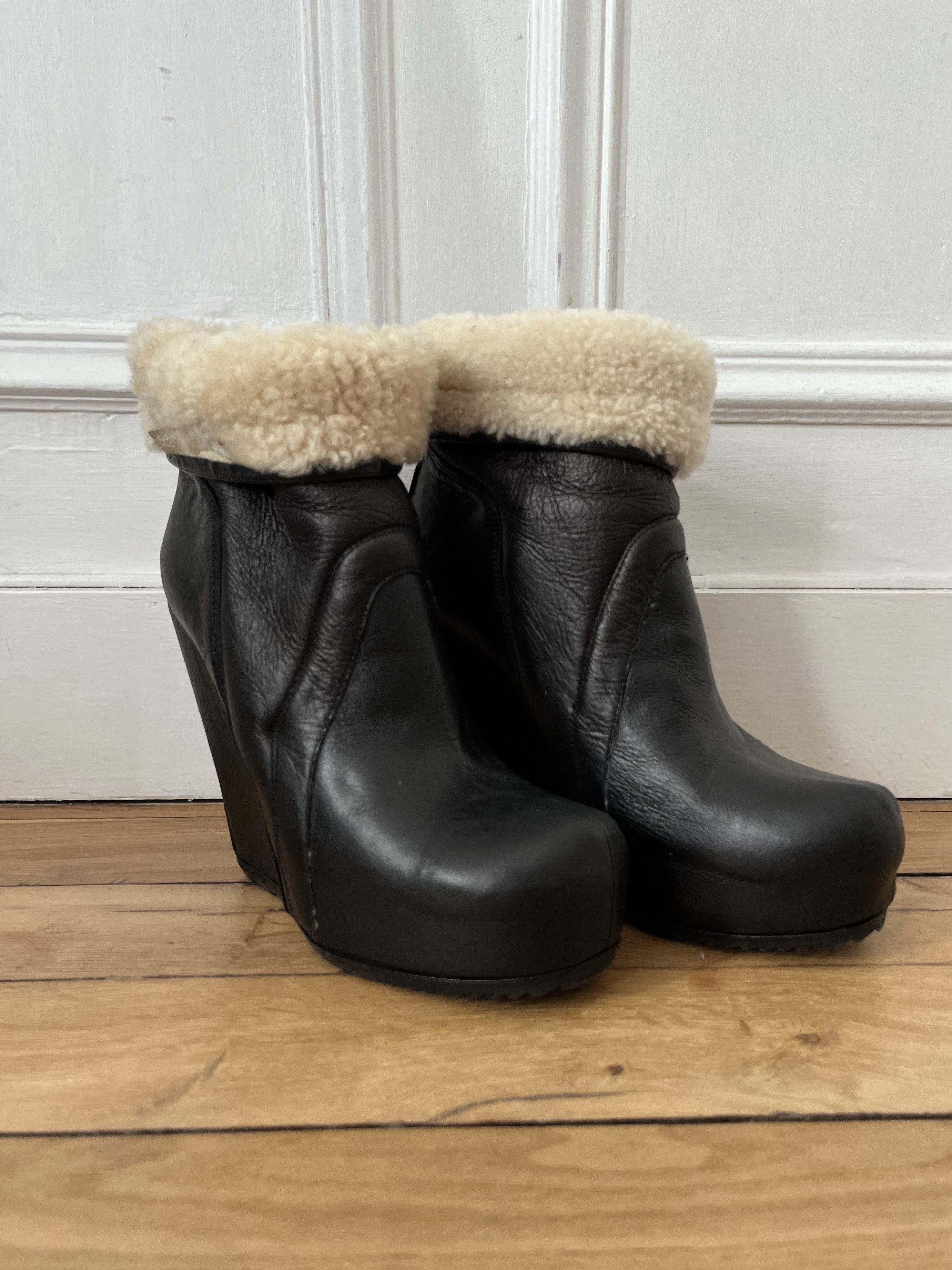 靴 RICK OWENS / WEDGE SOLE BOOTS 39 RICK OWENS - FW08 