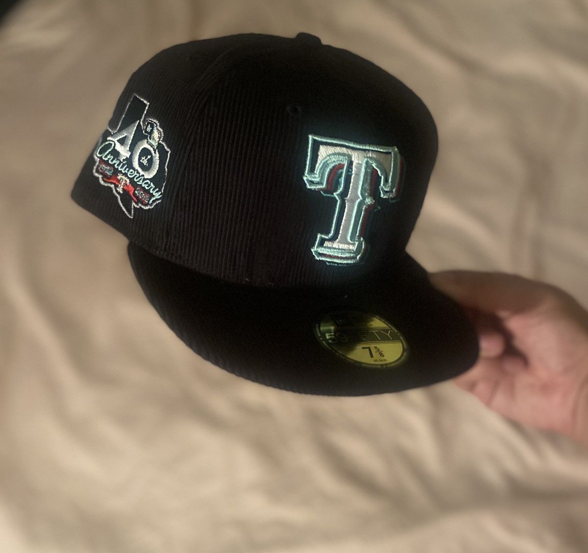 MLB × MyFitteds × New Era Myfitteds corduroy Texas Rangers tiktok stacked fitted hat Size ONE SIZE - 1 Thumbnail