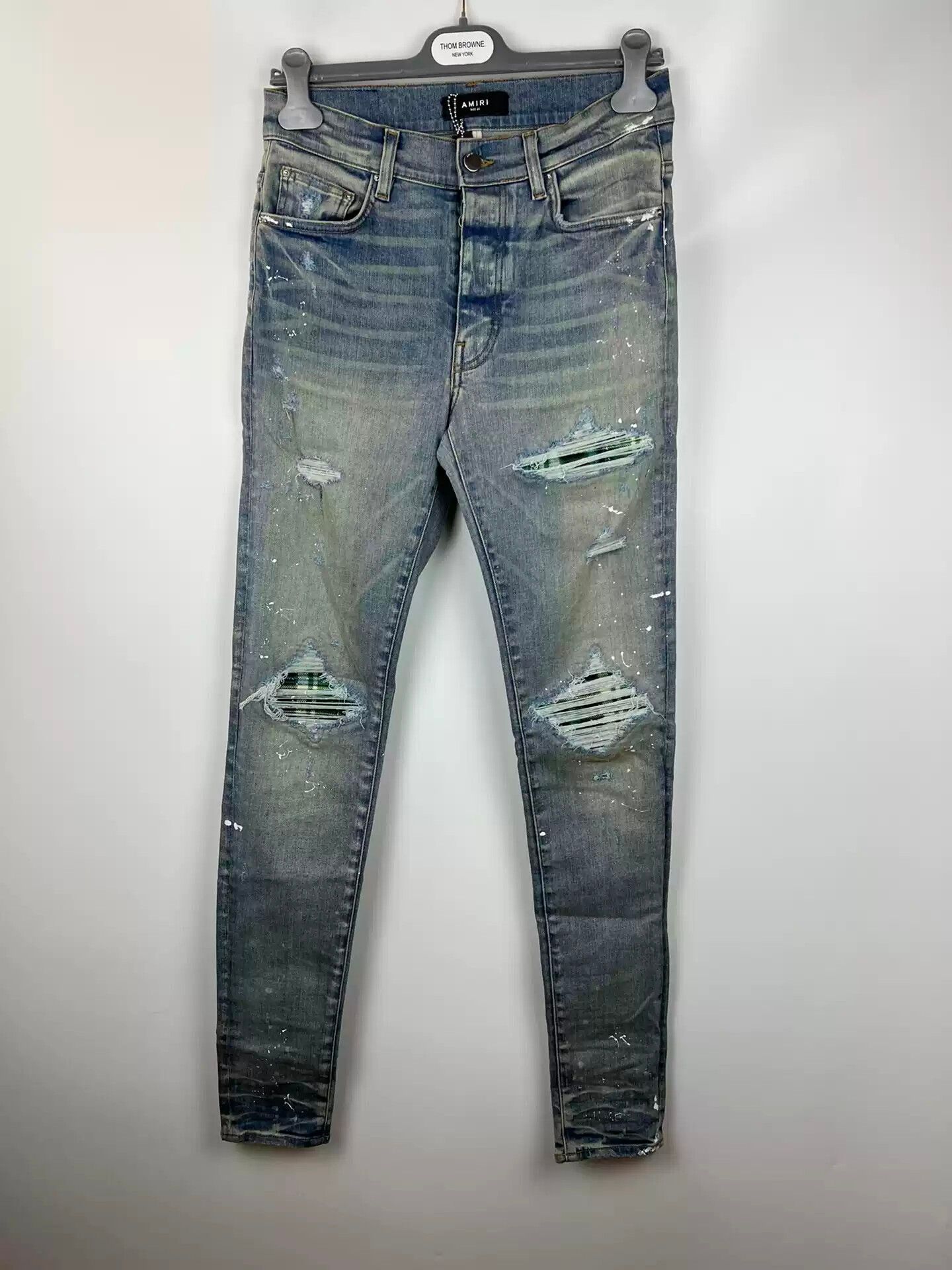 Amiri AMIRI Checked Destroyed Mx1 Jeans | Grailed