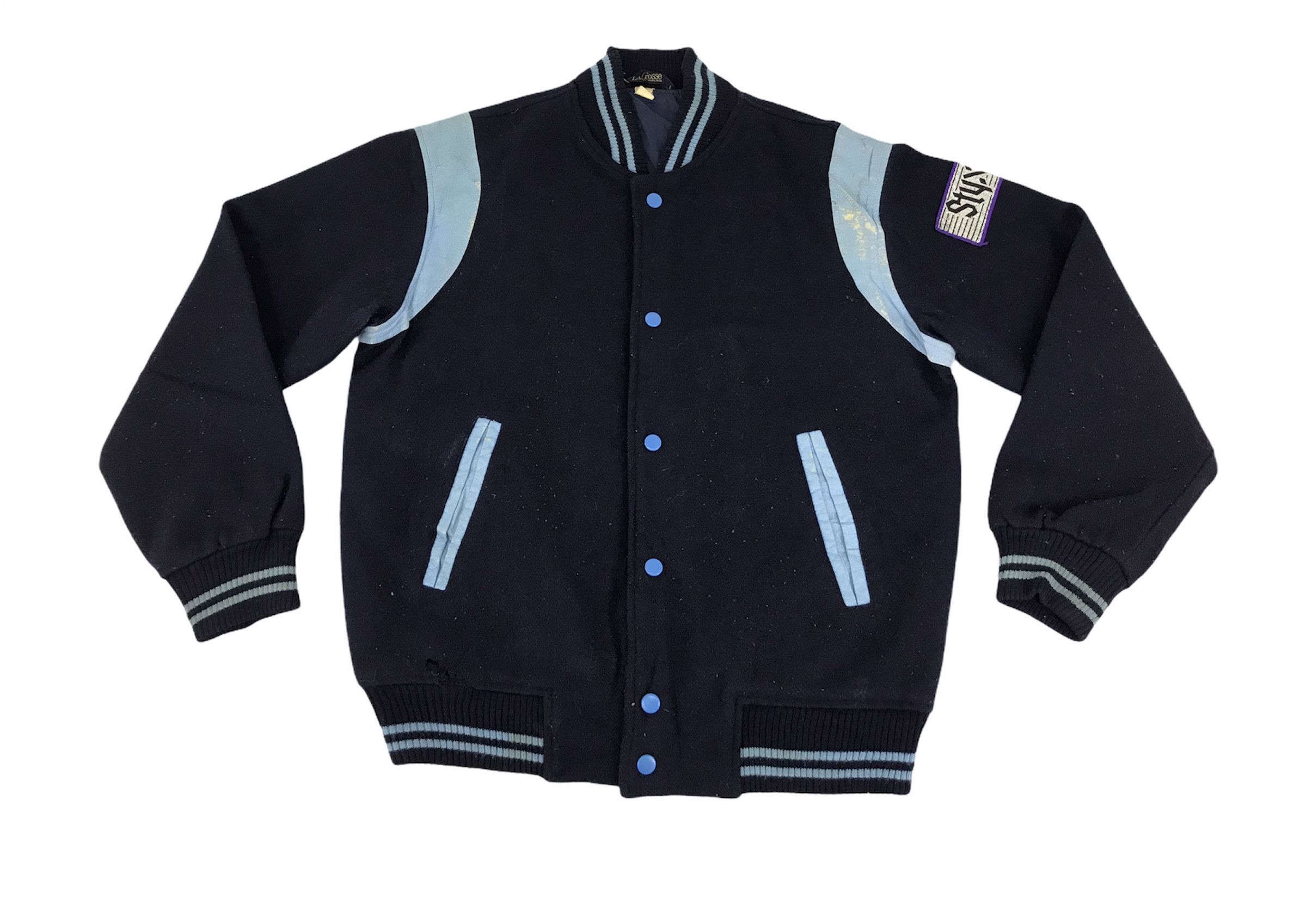 Vintage Lacrosse Styx Stripe Varsity Jacket Wool With Quilted Inner Size US M / EU 48-50 / 2 - 1 Thumbnail