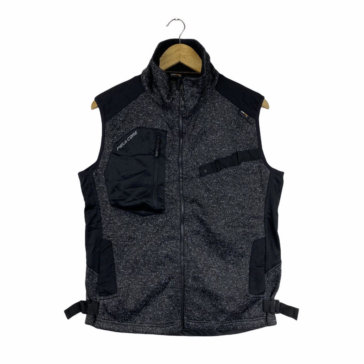 image of Outdoor Life x Vintage Field Core Outdoor Fleece Vest Jacket in Black, Men's (Size Small)