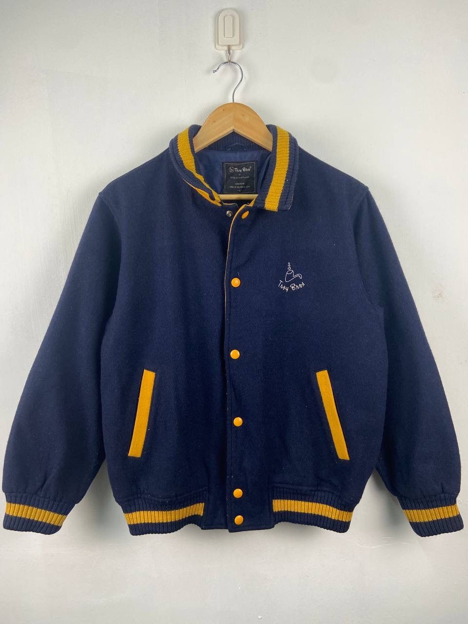 Japanese Brand Vintage 90s Troy Bros Varsity Jacket Blue Navy Size US L / EU 52-54 / 3 - 1 Thumbnail