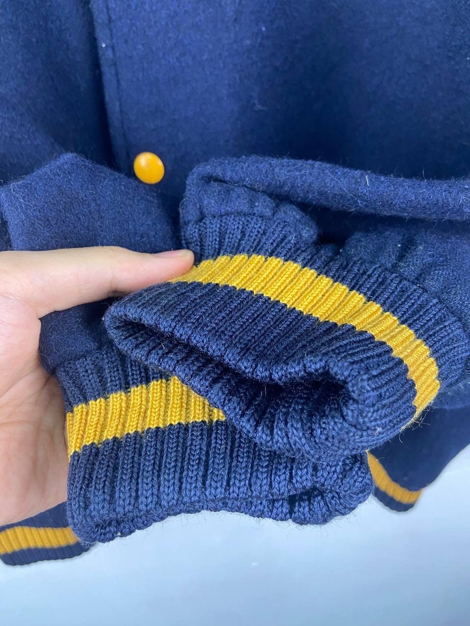 Japanese Brand Vintage 90s Troy Bros Varsity Jacket Blue Navy Size US L / EU 52-54 / 3 - 4 Thumbnail
