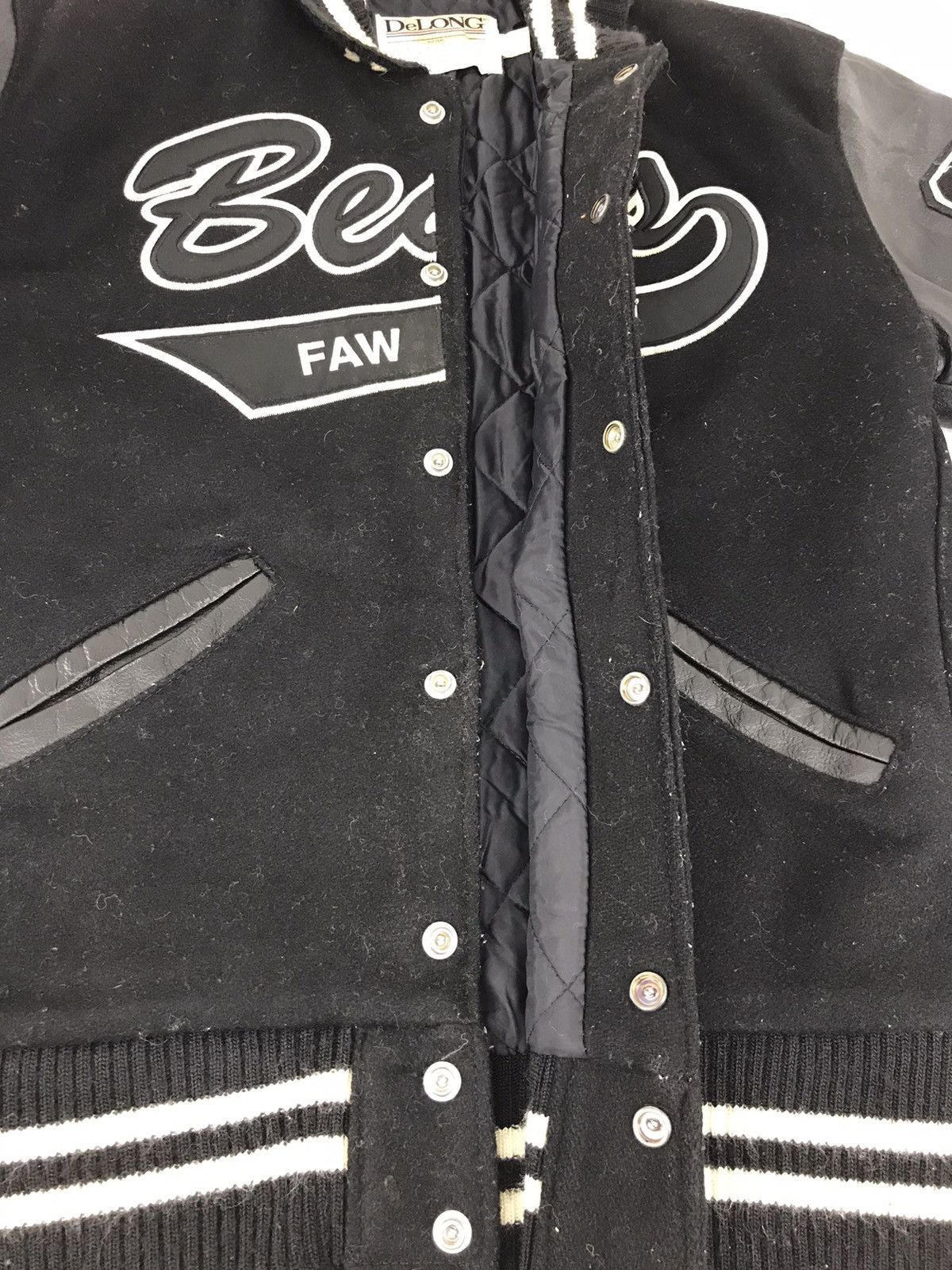 Delong × Vintage Vintage DeLong Bears Faw Tokyo AG 85 Varsity Leather Jacket Size US M / EU 48-50 / 2 - 3 Thumbnail