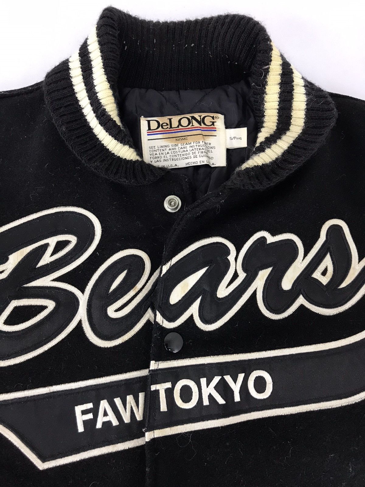 Delong × Vintage Vintage DeLong Bears Faw Tokyo AG 85 Varsity Leather Jacket Size US M / EU 48-50 / 2 - 2 Thumbnail