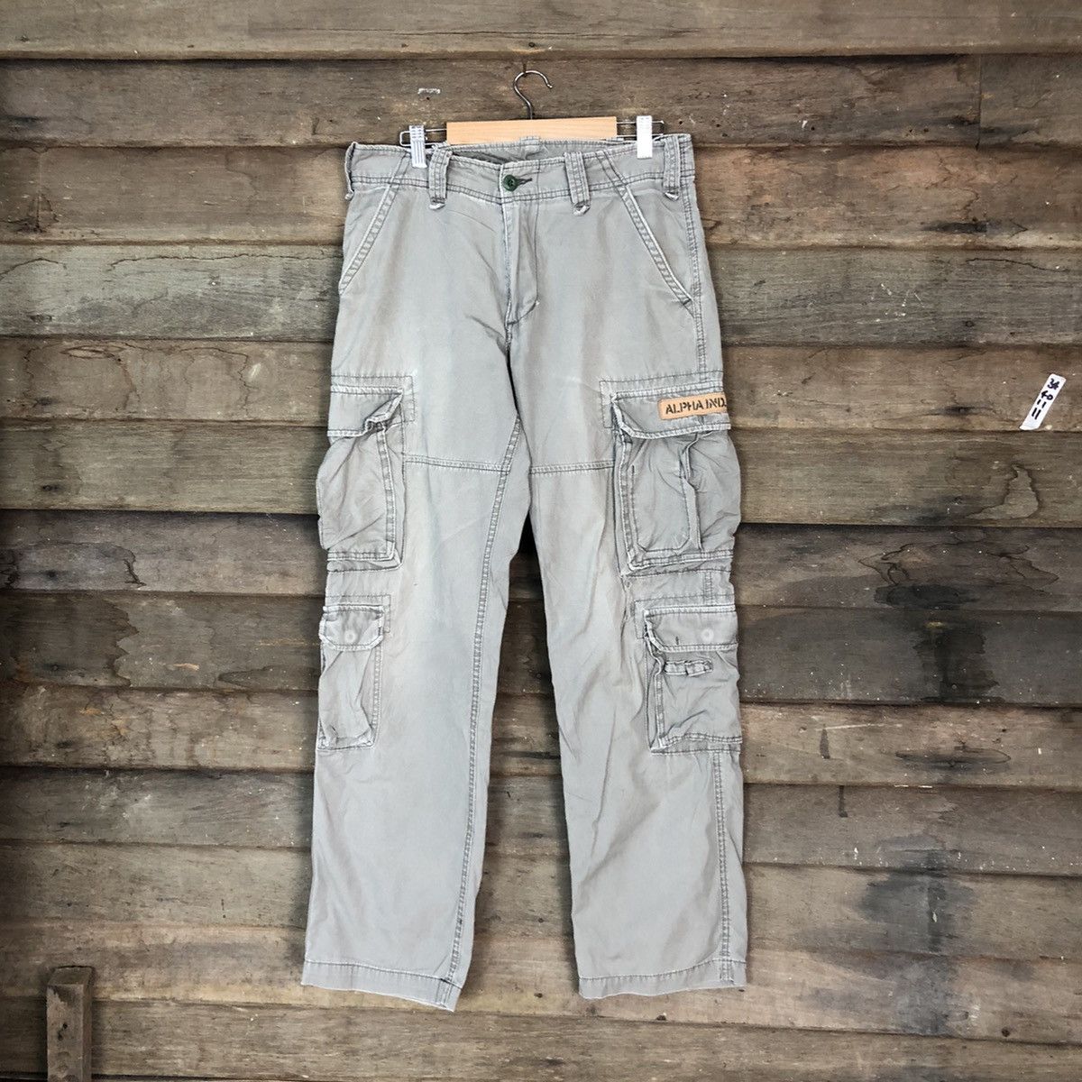 image of Cargo Pants Multipocket Vintage Alpha Industries Grey 906, Men's (Size 31)