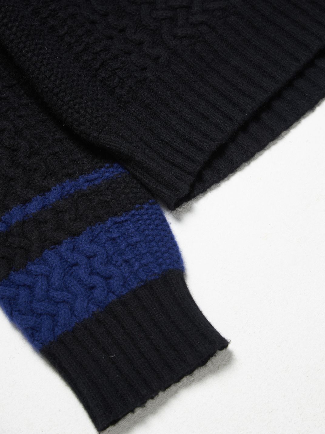 Haider Ackermann Black Blue Stripes Detailed Wool Turtleneck Sweater Size US M / EU 48-50 / 2 - 4 Thumbnail