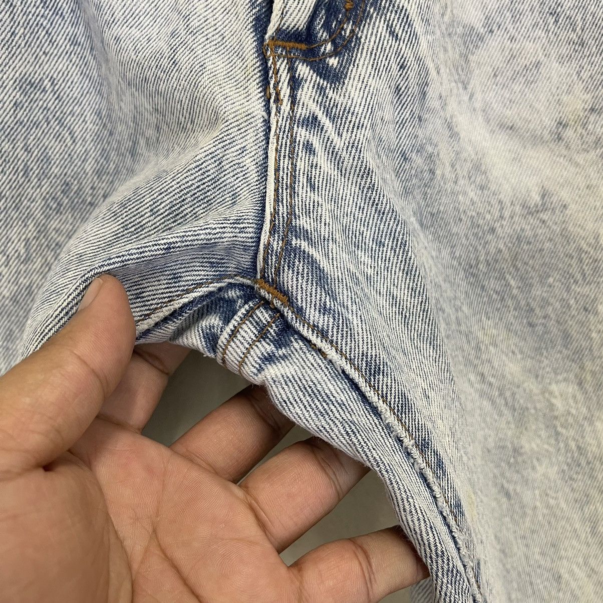 Vintage 25x27 Vtg 90s Wrangler Acid Wash Faded Dirty Denim Jeans Size US 26 / EU 42 - 5 Thumbnail