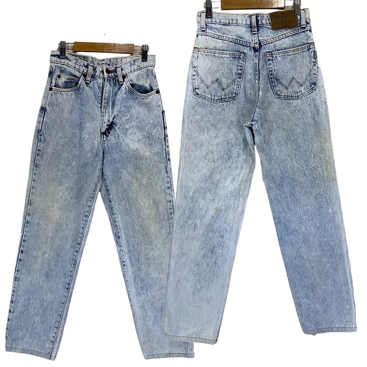 Vintage 25x27 Vtg 90s Wrangler Acid Wash Faded Dirty Denim Jeans Size US 26 / EU 42 - 1 Thumbnail