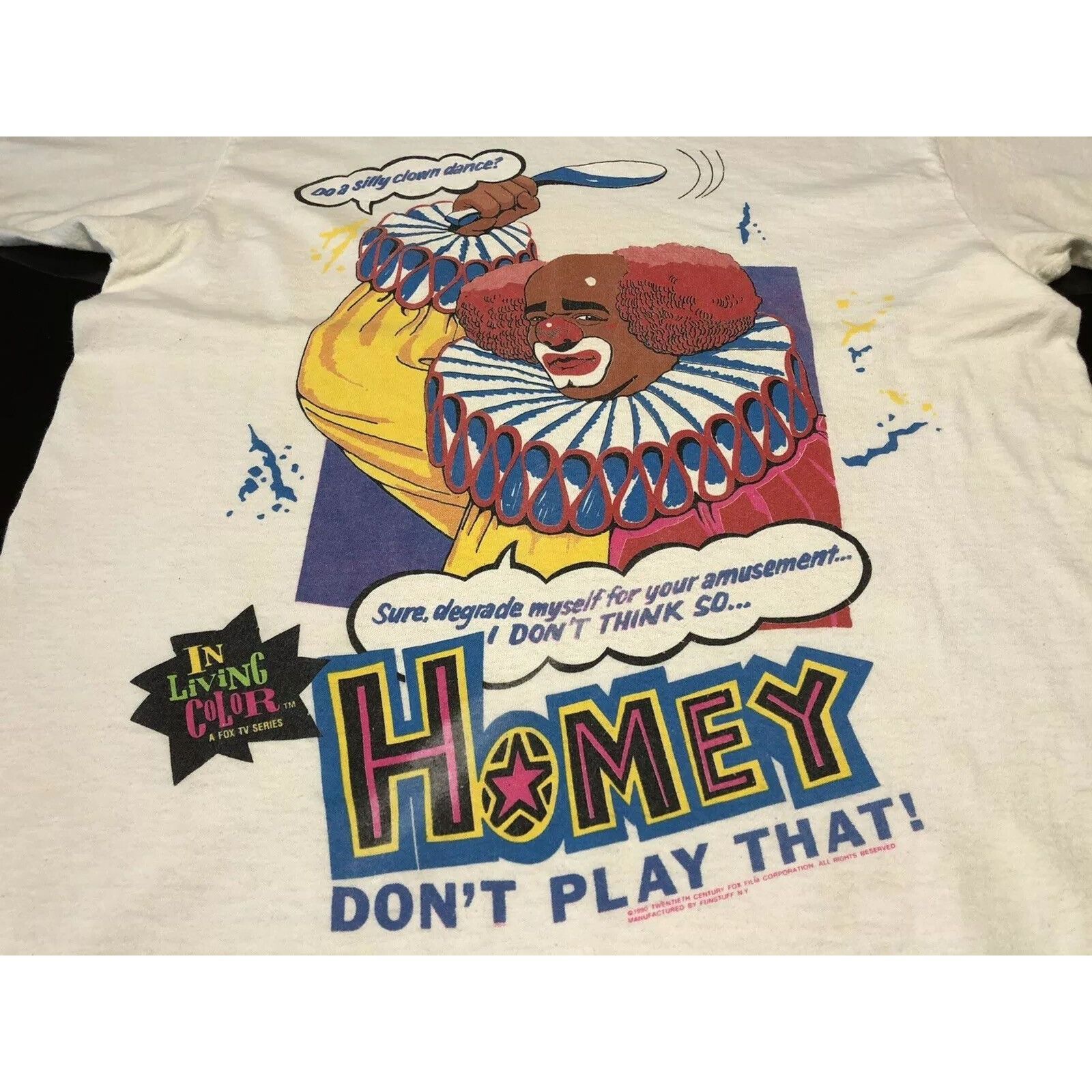 Vintage Rare Vintage In Living Color 1990 Homey the Clown T-Shirt Si Size US M / EU 48-50 / 2 - 3 Thumbnail