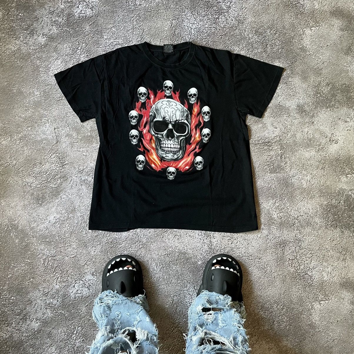 Vintage Vintage Y2K Graphic Tee Skull Horror Streetwear Grunge L Size US L / EU 52-54 / 3 - 1 Thumbnail