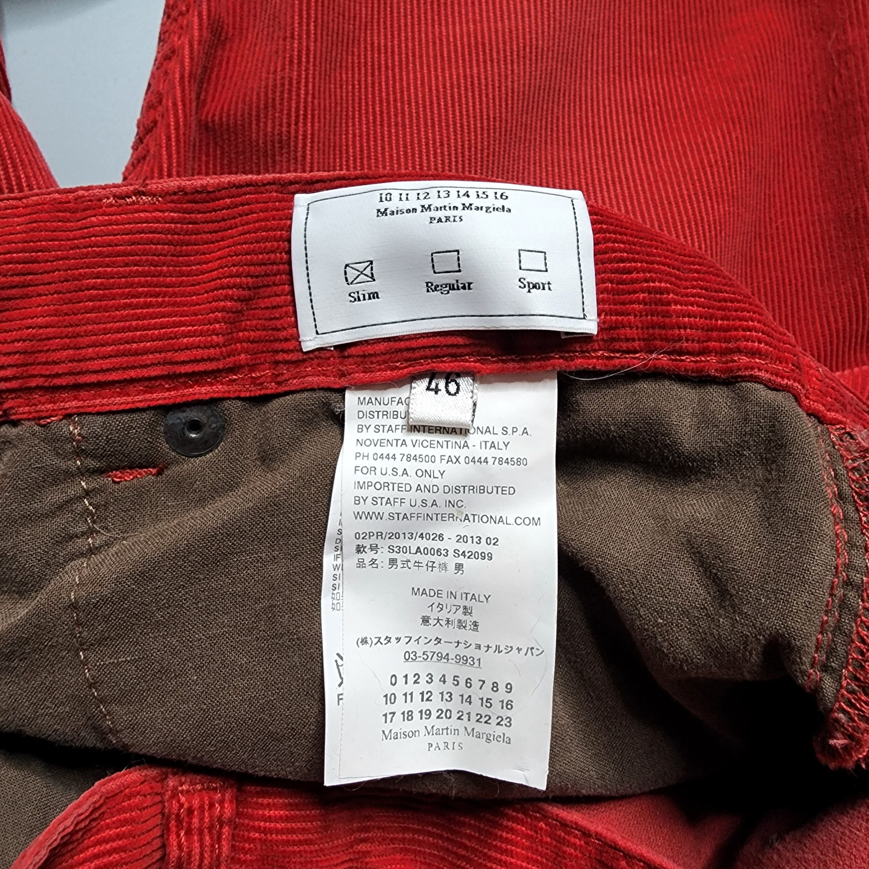 Maison Margiela Maison Margiela - AW13 Red Corduroy Pants Size US 30 / EU 46 - 9 Thumbnail