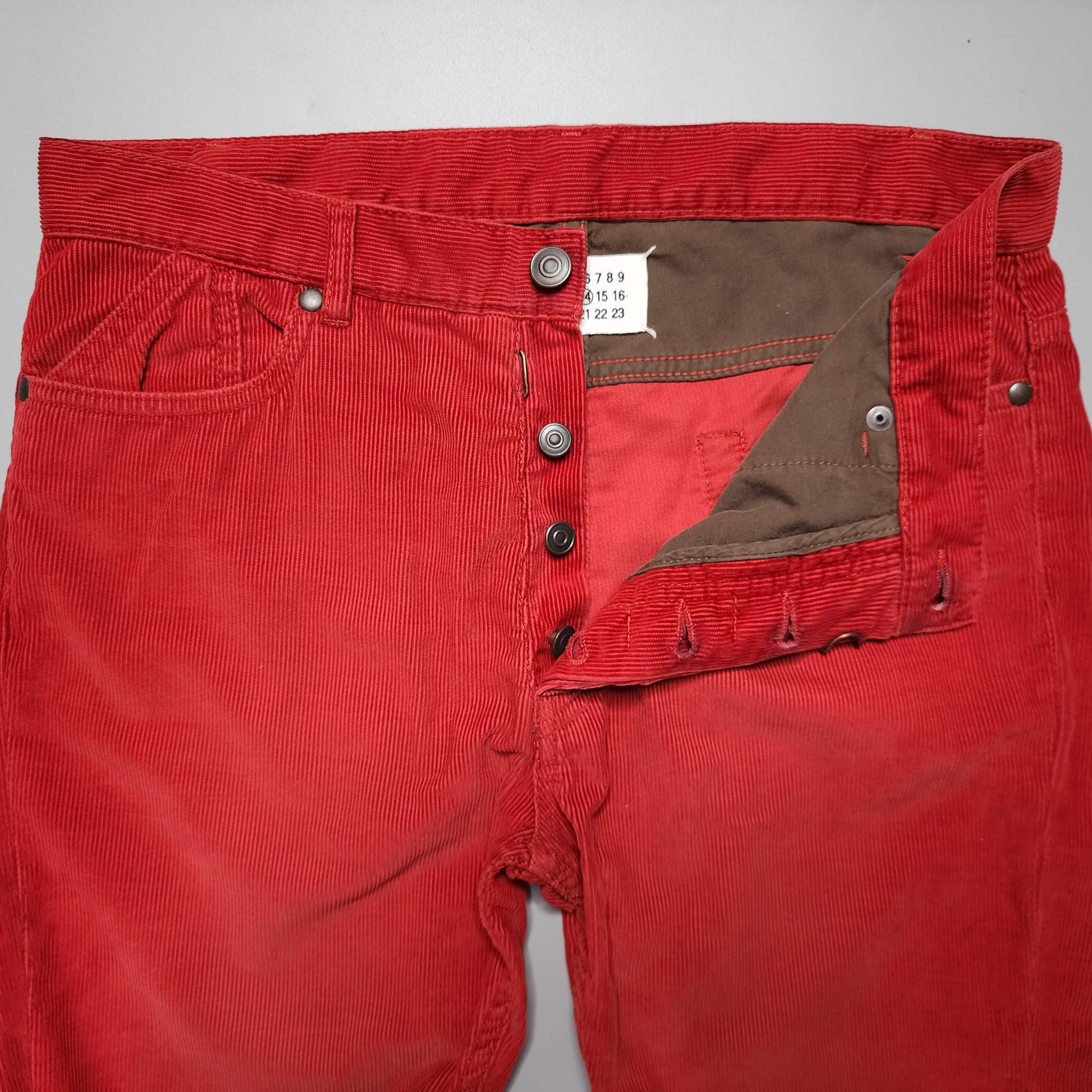 Maison Margiela Maison Margiela - AW13 Red Corduroy Pants Size US 30 / EU 46 - 5 Thumbnail
