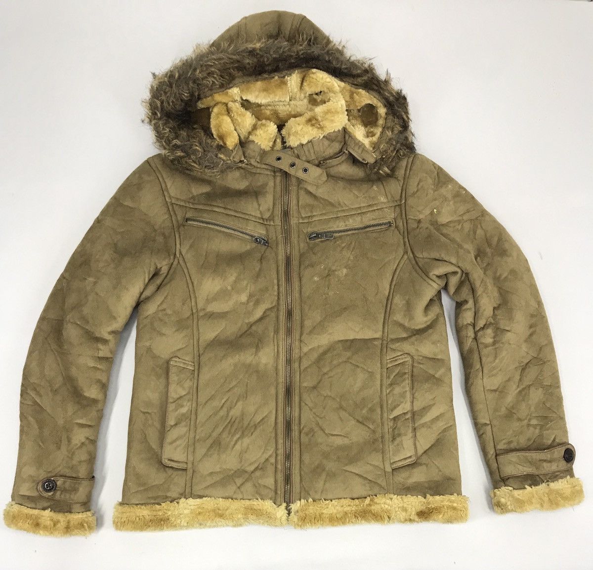 Japanese Brand Navy Wool Style Sherpa Jacket Military Style Unisex Size US S / EU 44-46 / 1 - 1 Thumbnail