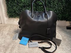 Balenciaga Logo Projector Large Handbag in Black