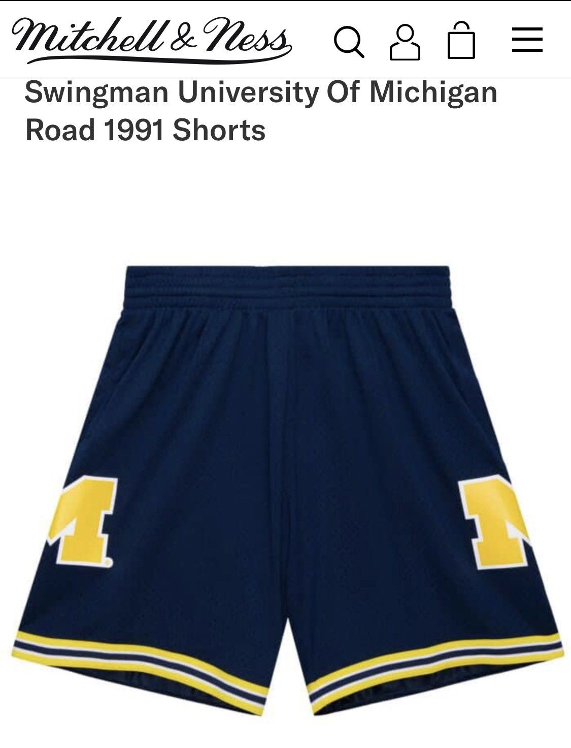 Mitchell & Ness College Vault Michigan Wolverines Medium Size US 30 / EU 46 - 1 Thumbnail