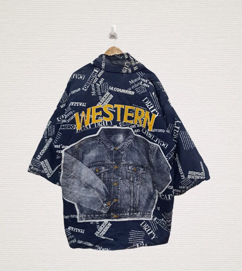 Japanese Brand Kimono western denim jacket printed Size US M / EU 48-50 / 2 - 1 Thumbnail