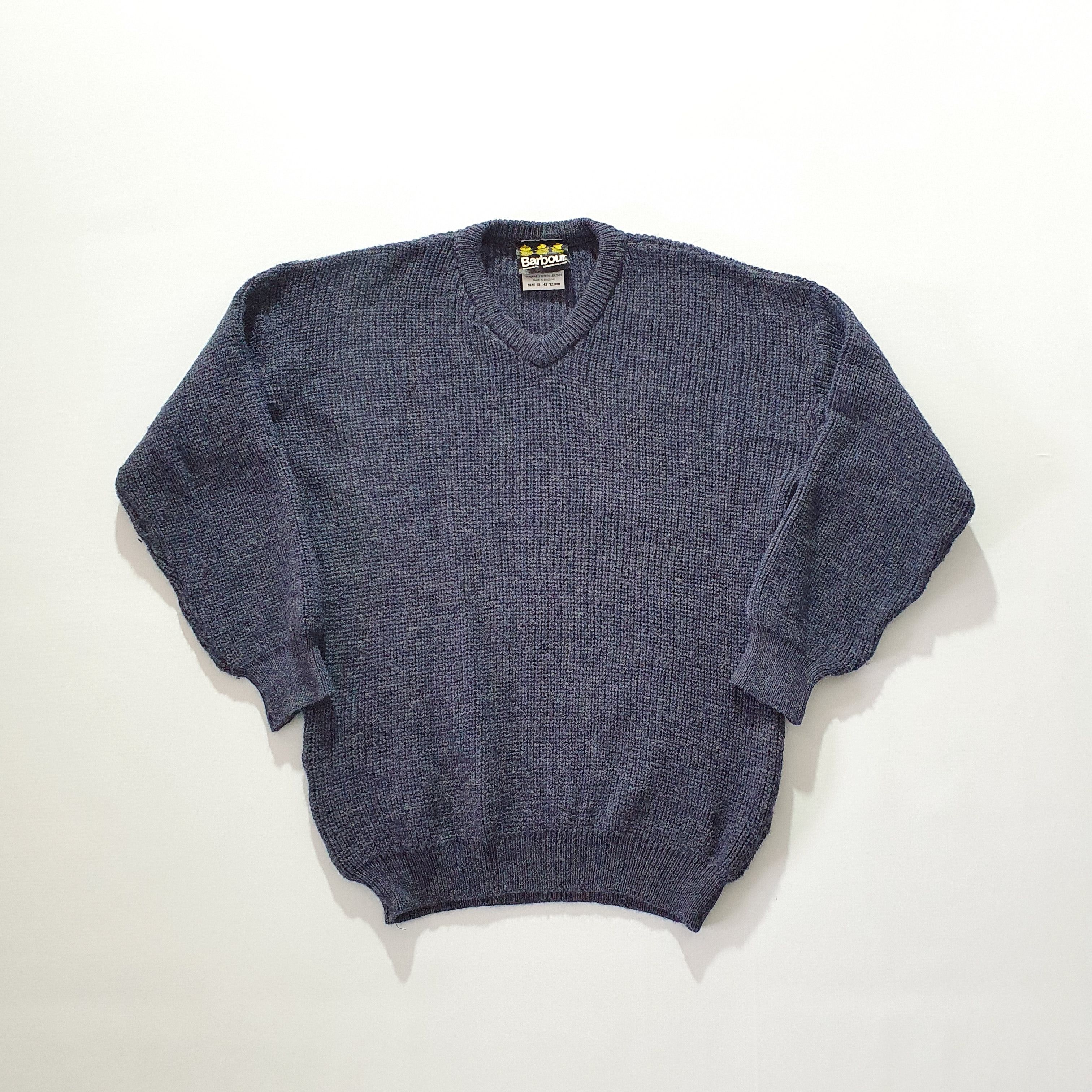 Barbour × Vintage Rare Barbour Waxed Knitted Sweater Fisherman Size US L / EU 52-54 / 3 - 13 Thumbnail