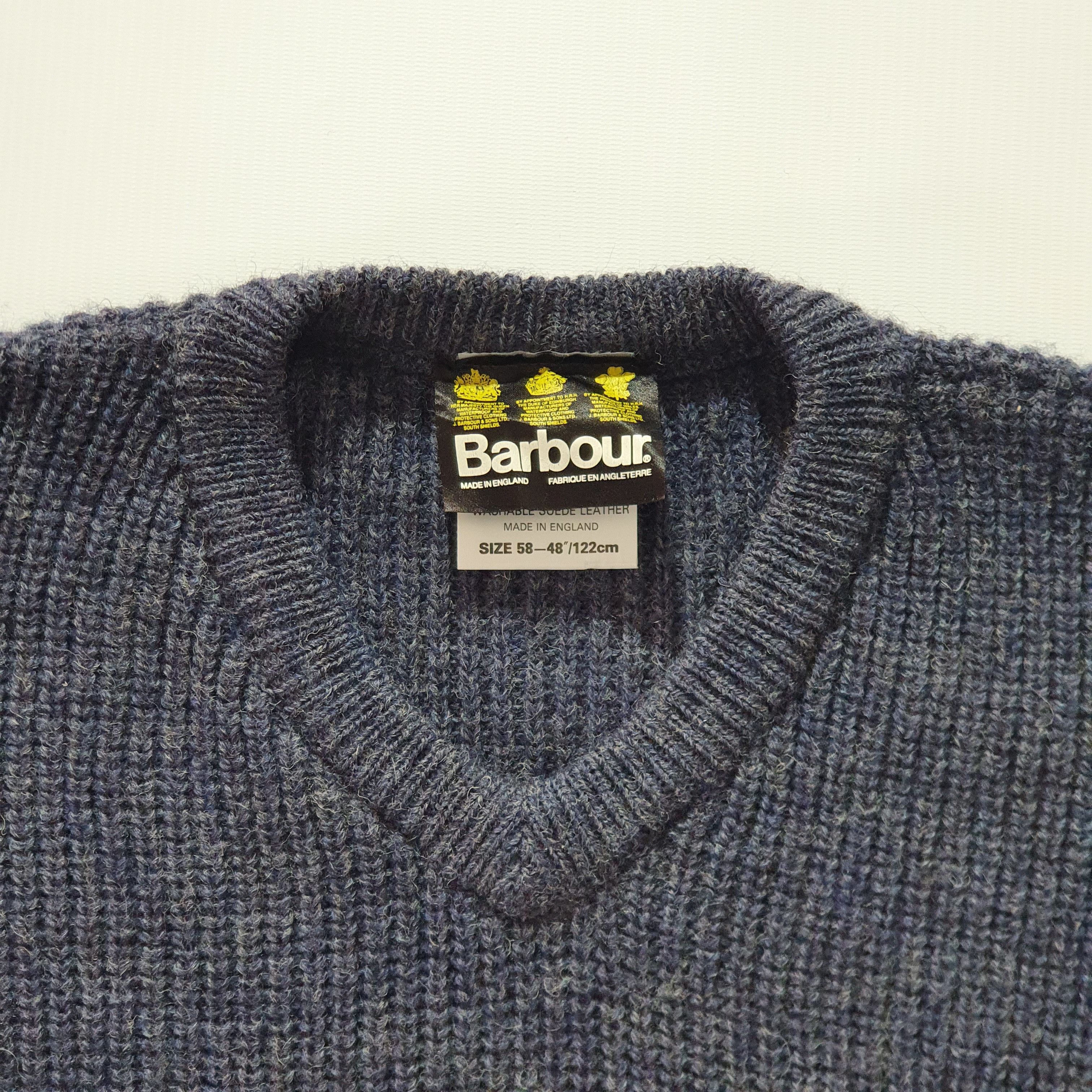 Barbour × Vintage Rare Barbour Waxed Knitted Sweater Fisherman Size US L / EU 52-54 / 3 - 9 Thumbnail