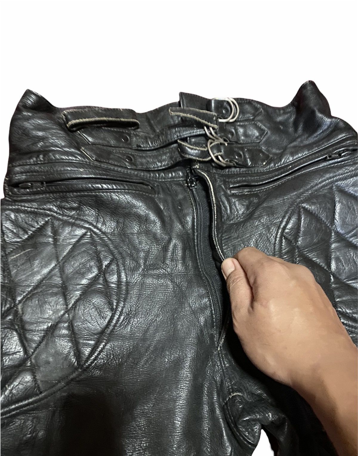 Leather 🔥DHL SHIPPPING🔥FULL LEATHER VINTAGE PANTS ORDER MADE Size US 30 / EU 46 - 7 Thumbnail