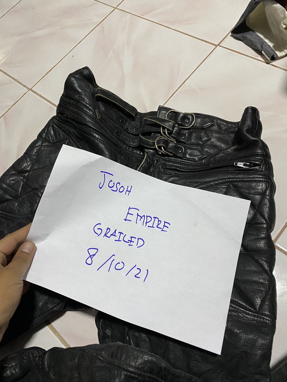 Leather 🔥DHL SHIPPPING🔥FULL LEATHER VINTAGE PANTS ORDER MADE Size US 30 / EU 46 - 10 Thumbnail