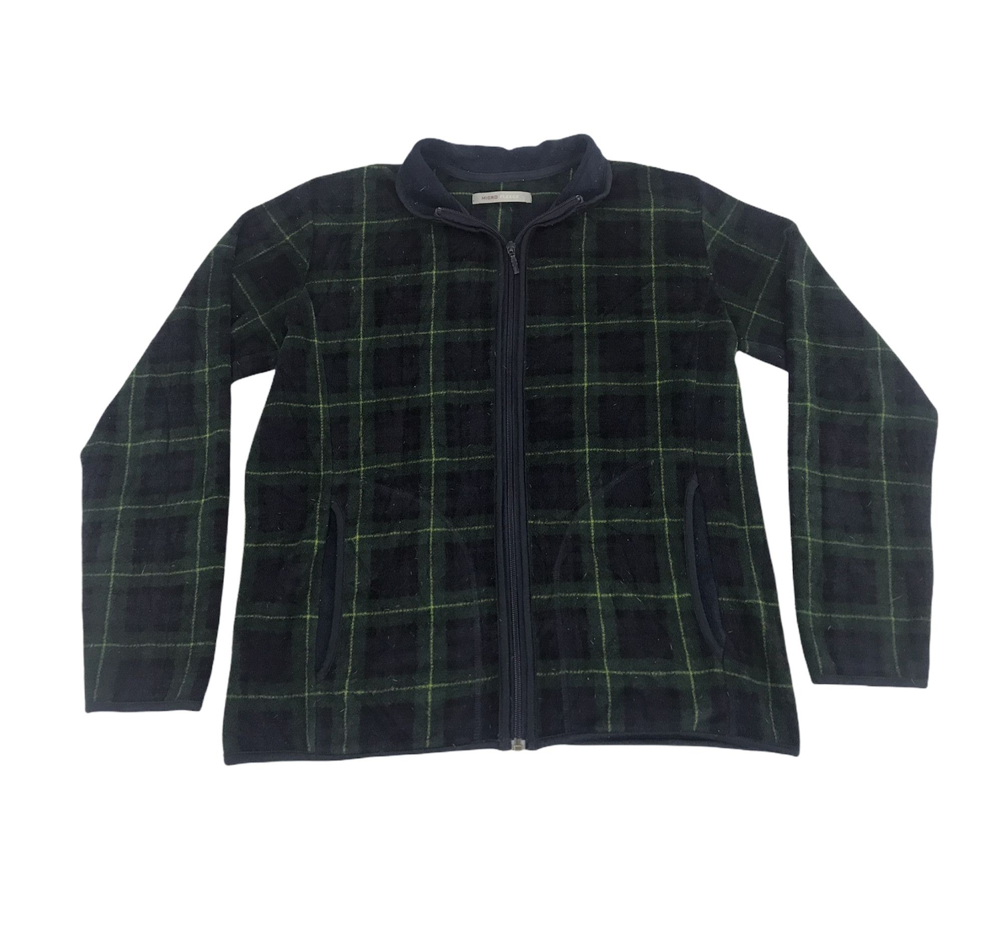 Japanese Brand Vintage Plaid Check Shadow Micro Fleece Jacket Size US L / EU 52-54 / 3 - 1 Thumbnail