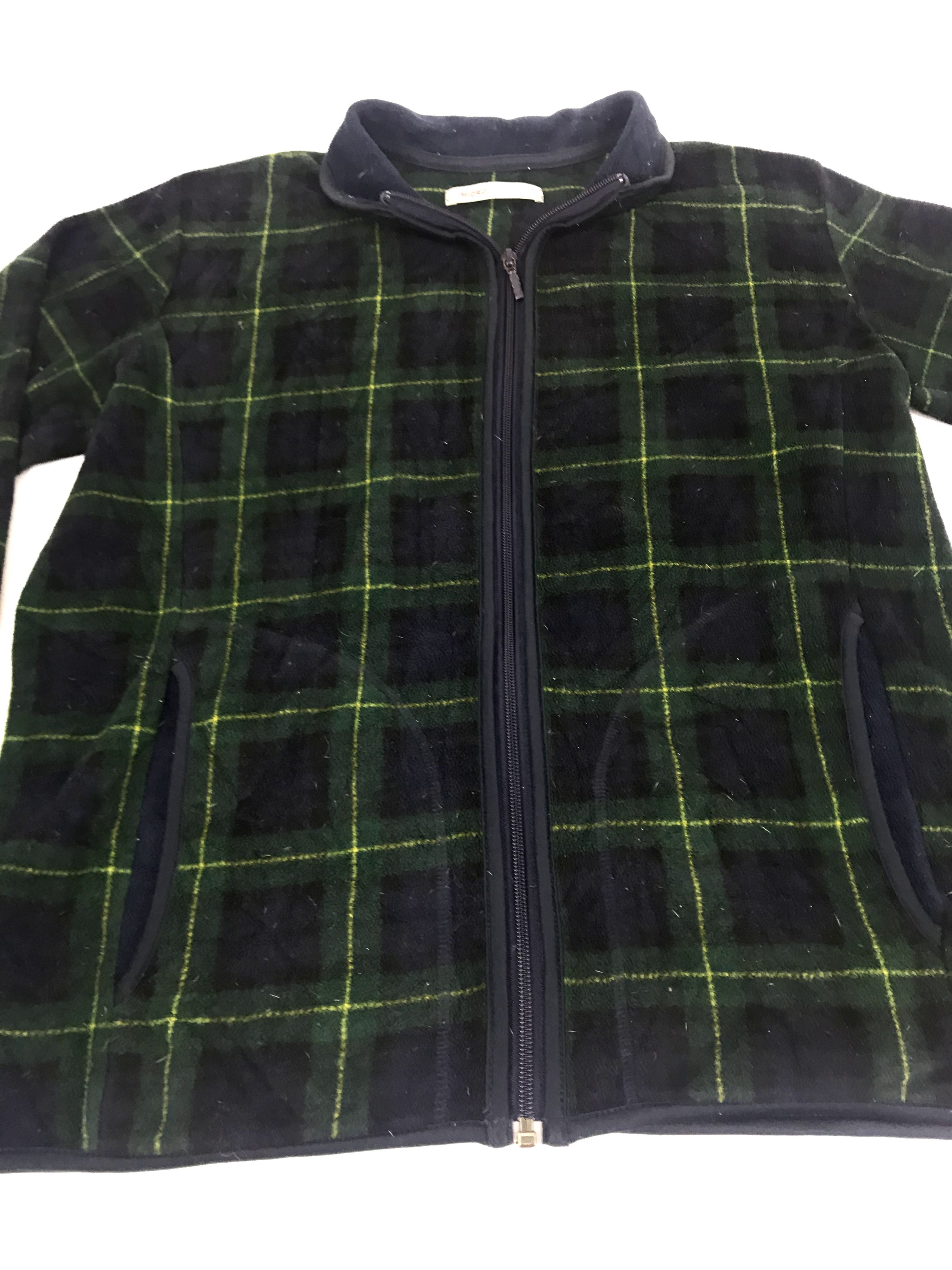 Japanese Brand Vintage Plaid Check Shadow Micro Fleece Jacket Size US L / EU 52-54 / 3 - 3 Thumbnail