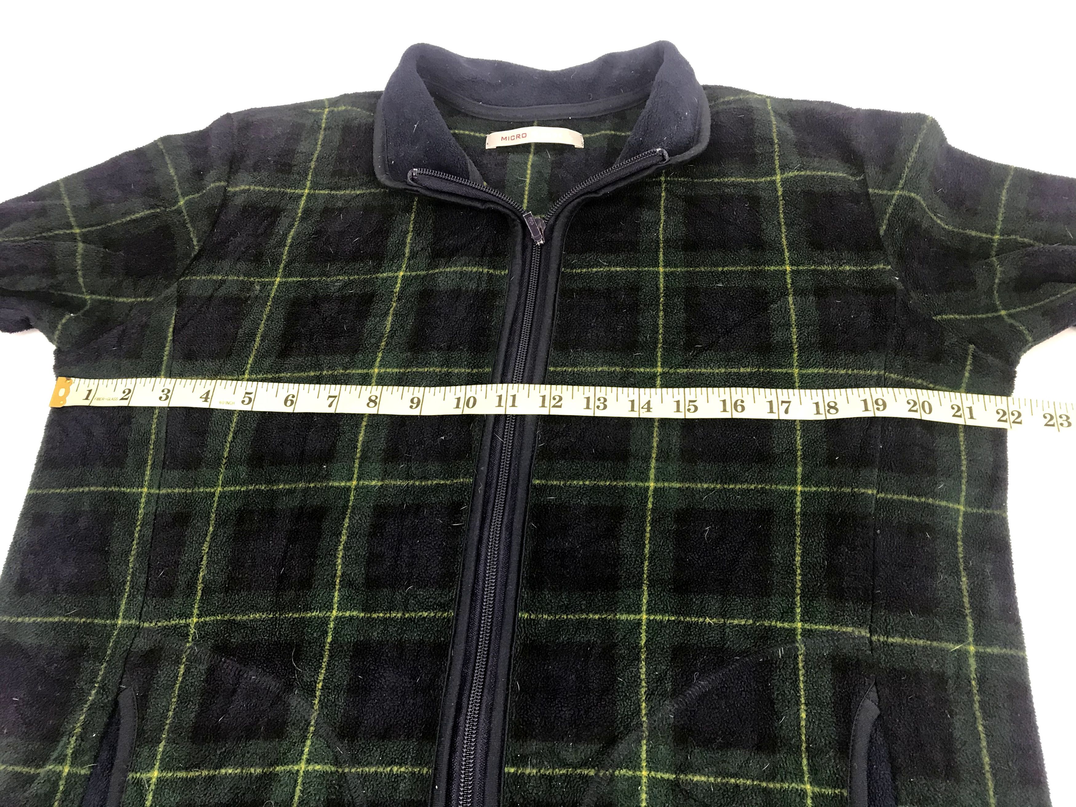 Japanese Brand Vintage Plaid Check Shadow Micro Fleece Jacket Size US L / EU 52-54 / 3 - 9 Thumbnail