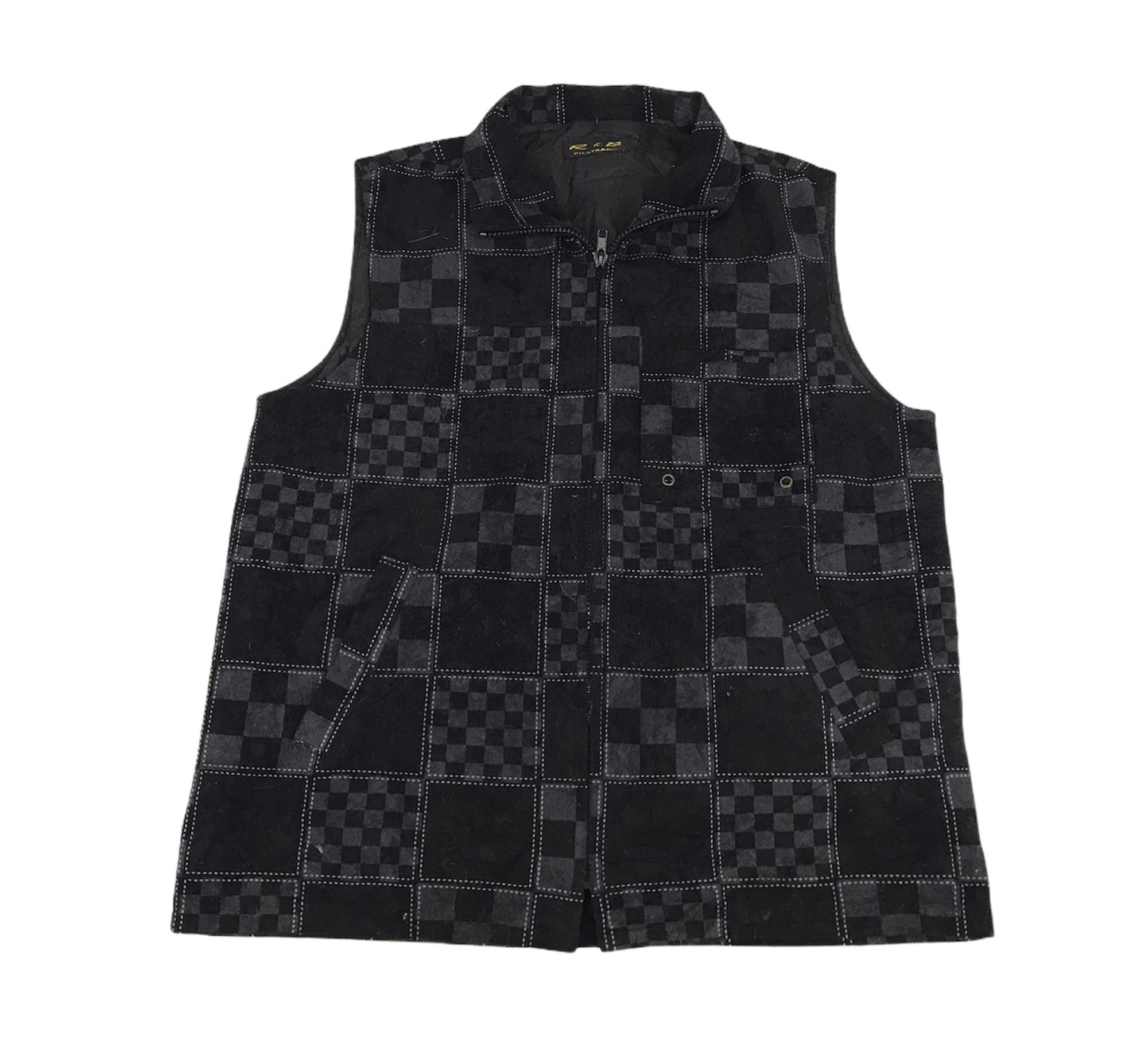 Japanese Brand Vintage R & B Pill Trade Vest Jacket Square Plaid Checked Size US M / EU 48-50 / 2 - 1 Thumbnail