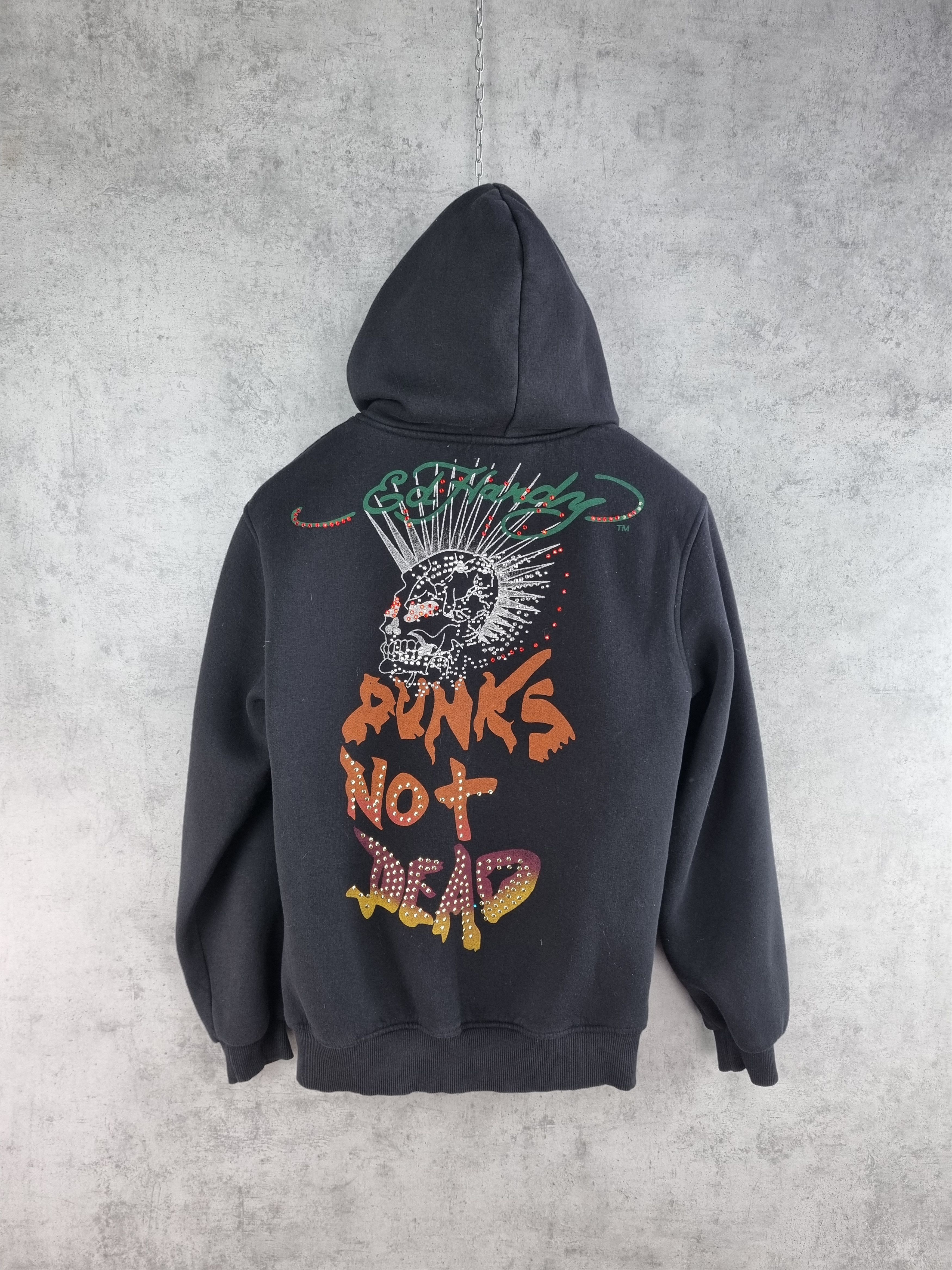 Christian Audigier × Ed Hardy Rare Ed Hardy Punks Not dead Zipped Vintage Hoodie Size US S / EU 44-46 / 1 - 1 Thumbnail