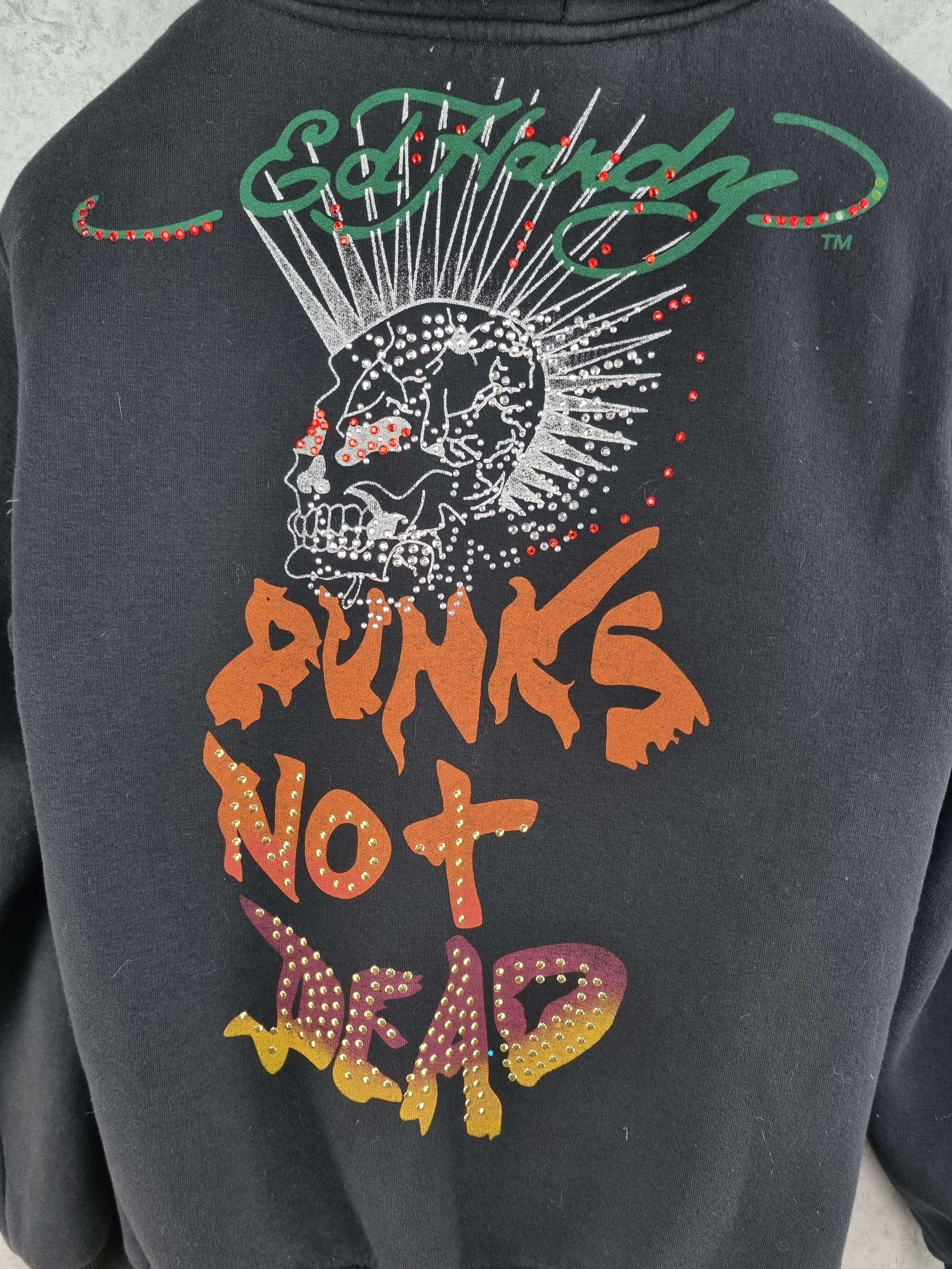Christian Audigier × Ed Hardy Rare Ed Hardy Punks Not dead Zipped Vintage Hoodie Size US S / EU 44-46 / 1 - 4 Thumbnail