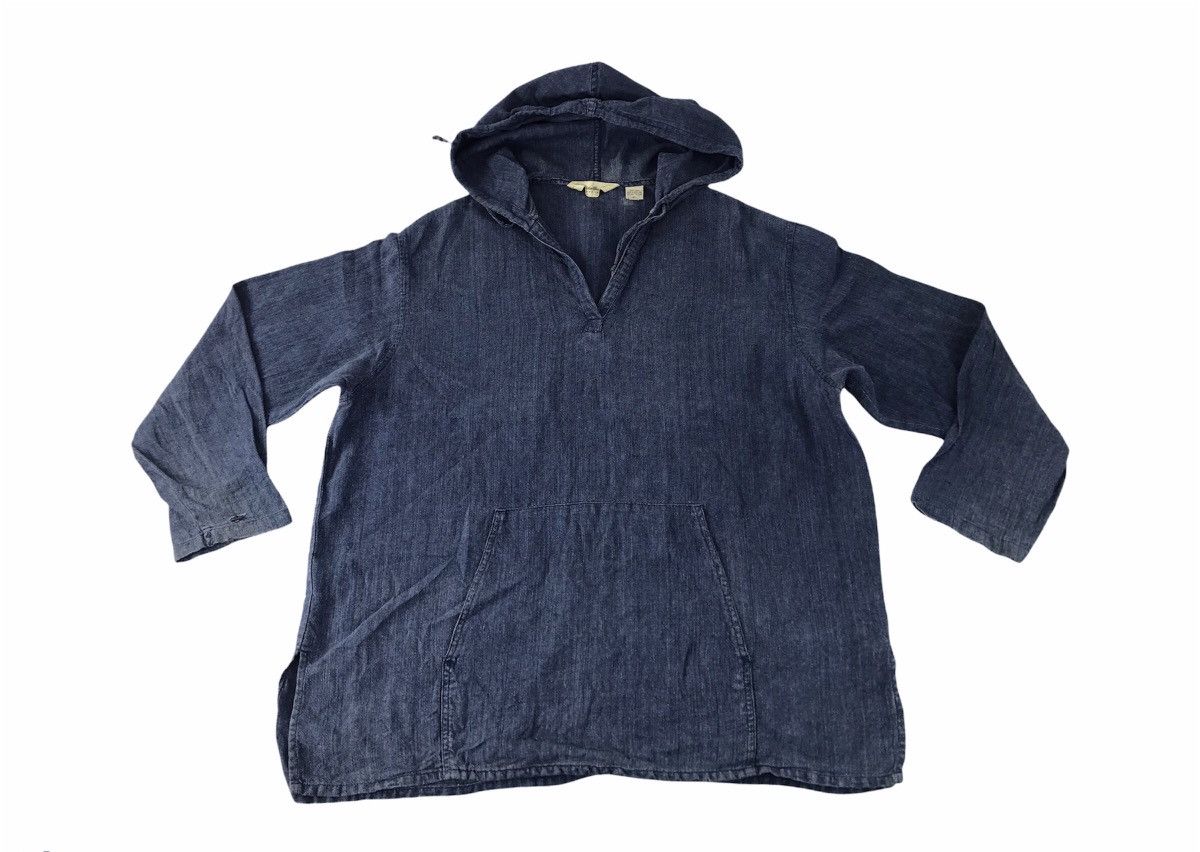Eddie Bauer Eddie Bauer Indigo Denim Hoodies Pull Over Style Jacket Size US XL / EU 56 / 4 - 1 Thumbnail